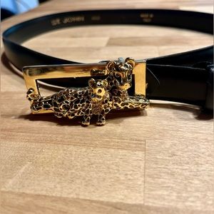 St. John Gold Leopard Buckle Belt